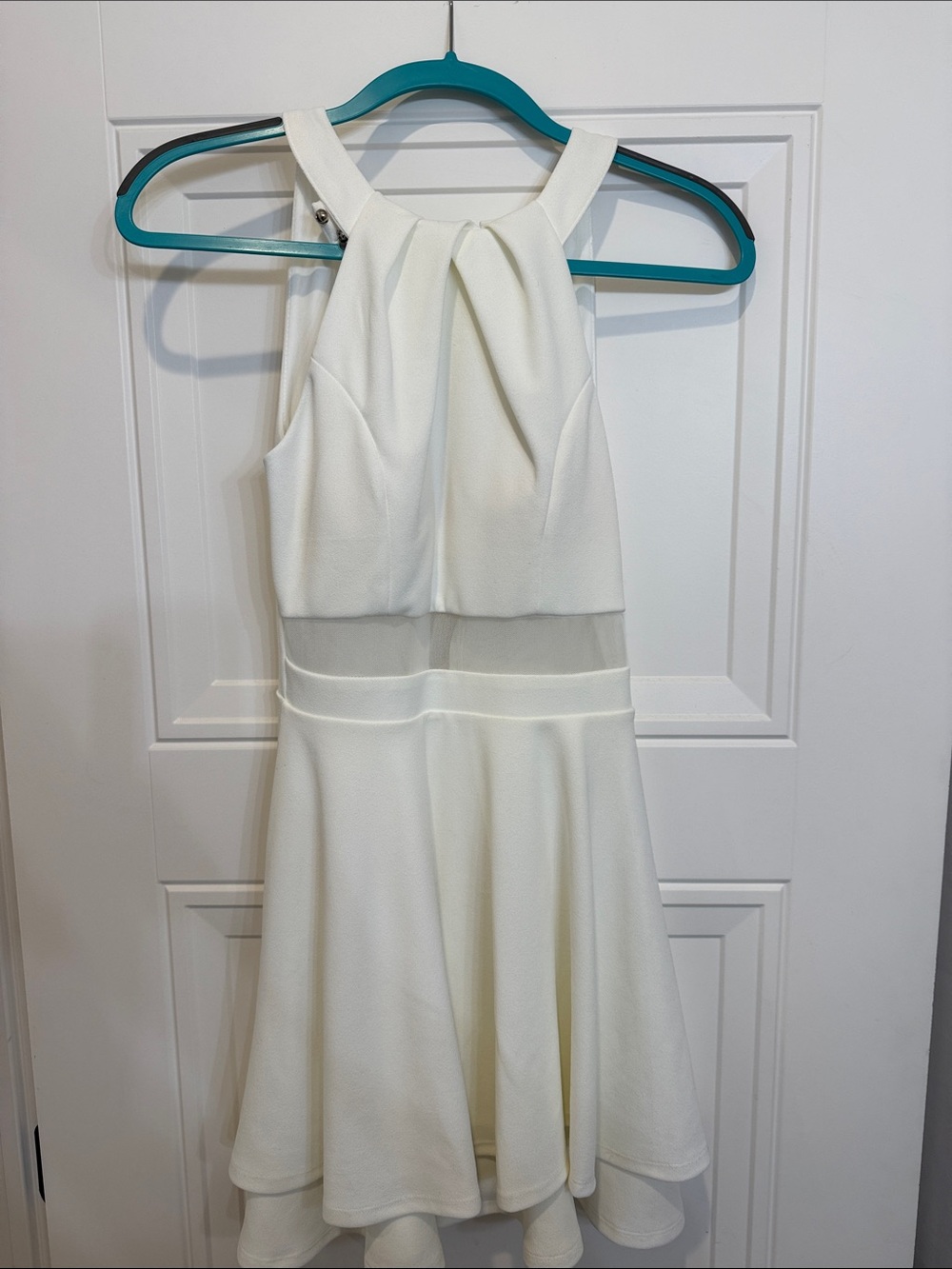 Honey and Rosie White One-Shoulder Fit-and-Flare Dress